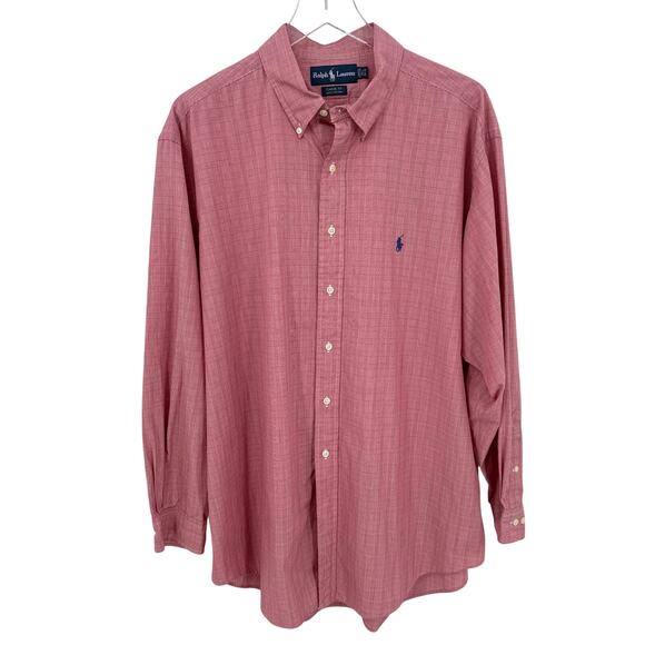 Ralph Lauren Other - Ralph Lauren Mens XL Classic Fit Long Sleeve Button Front Shirt Red Plaid Cotton